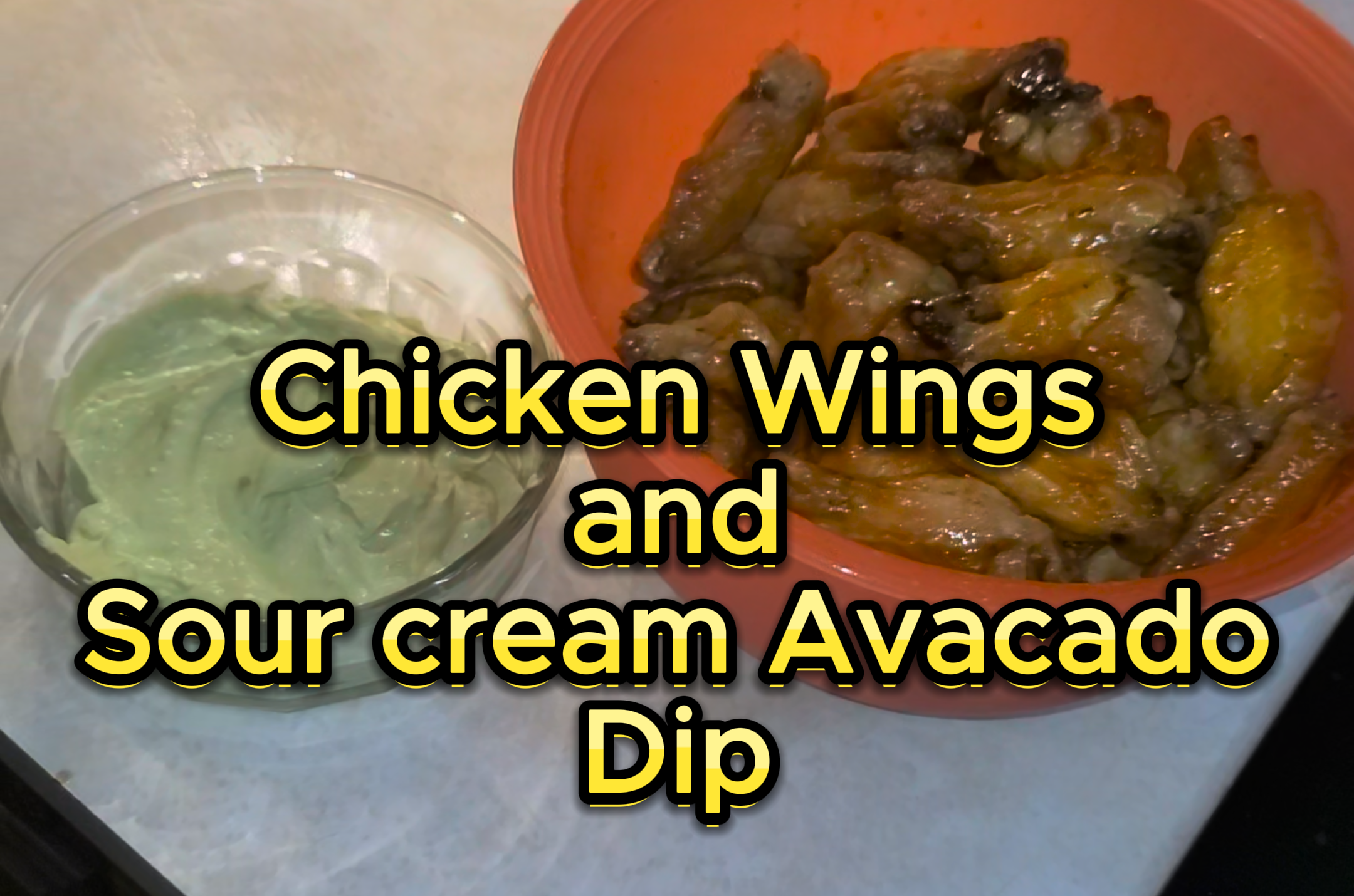 Wings with Avocado Dip